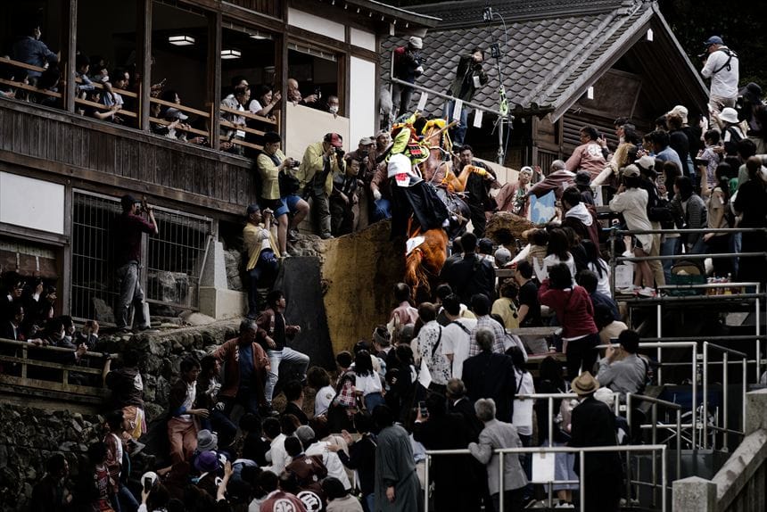 多度大社　上げ馬神事　成功