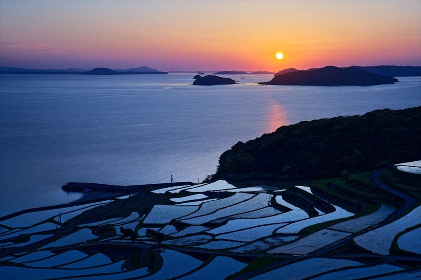 土谷棚田 ブルーアワー