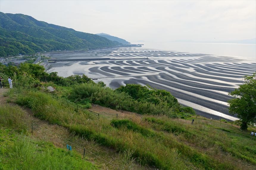 御輿来海岸展望台への道