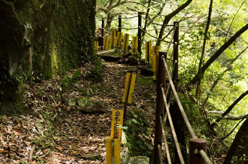 矢研の滝　道中 注意看板が多いが普通に通れる