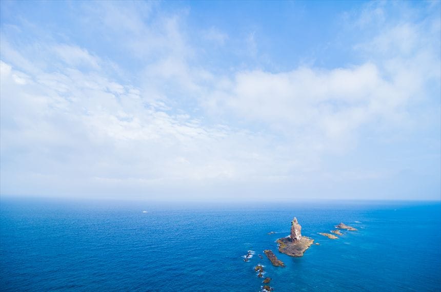 神威岬 神威岬のローソク岩