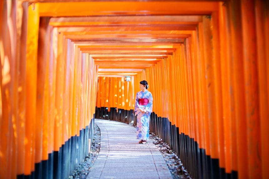 千本鳥居　ポートレート　伏見稲荷大社