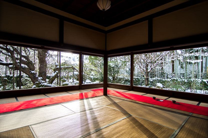 宝泉院 撮影日:1/4 15:42 雪化粧した宝泉院 額縁庭園