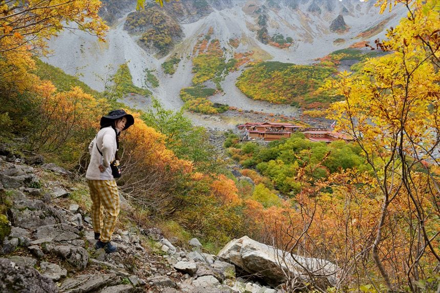 涸沢カールパノラマコースの展望所の様子