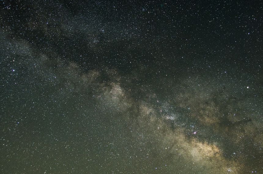 屏風岩公苑の夜空　天の川