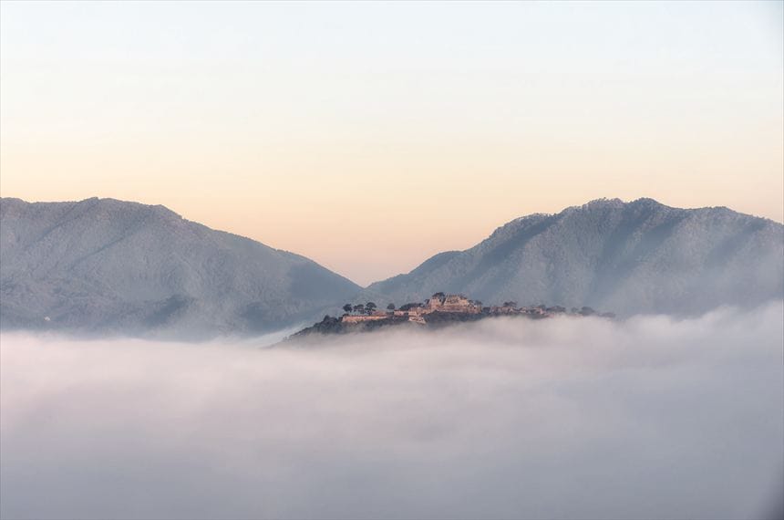 立雲峡から見る天空の城こと雲海の竹田城