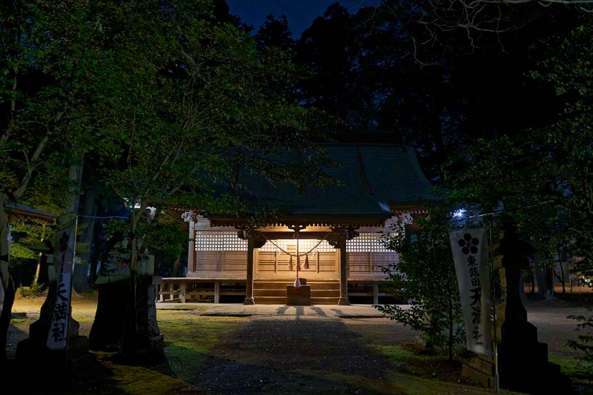東蕗田天満社 夜の本殿