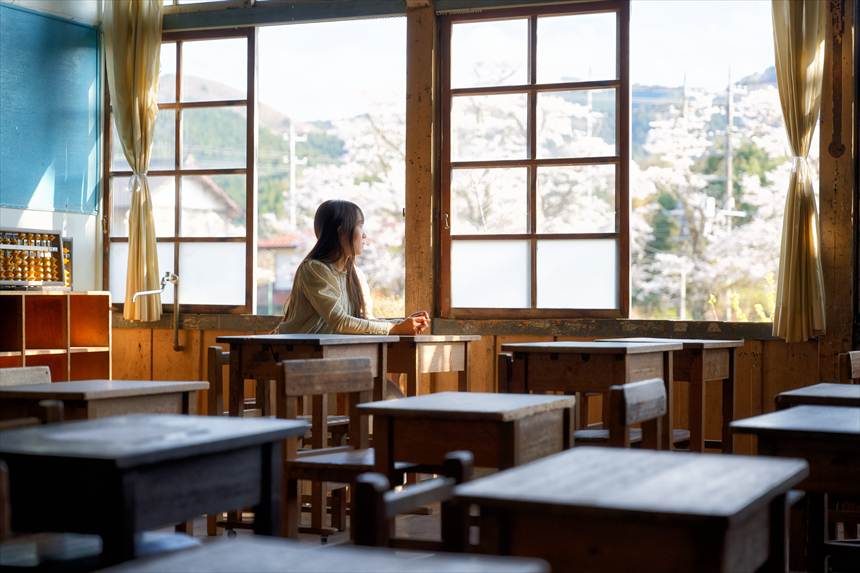旧上岡小学校　教室の風景